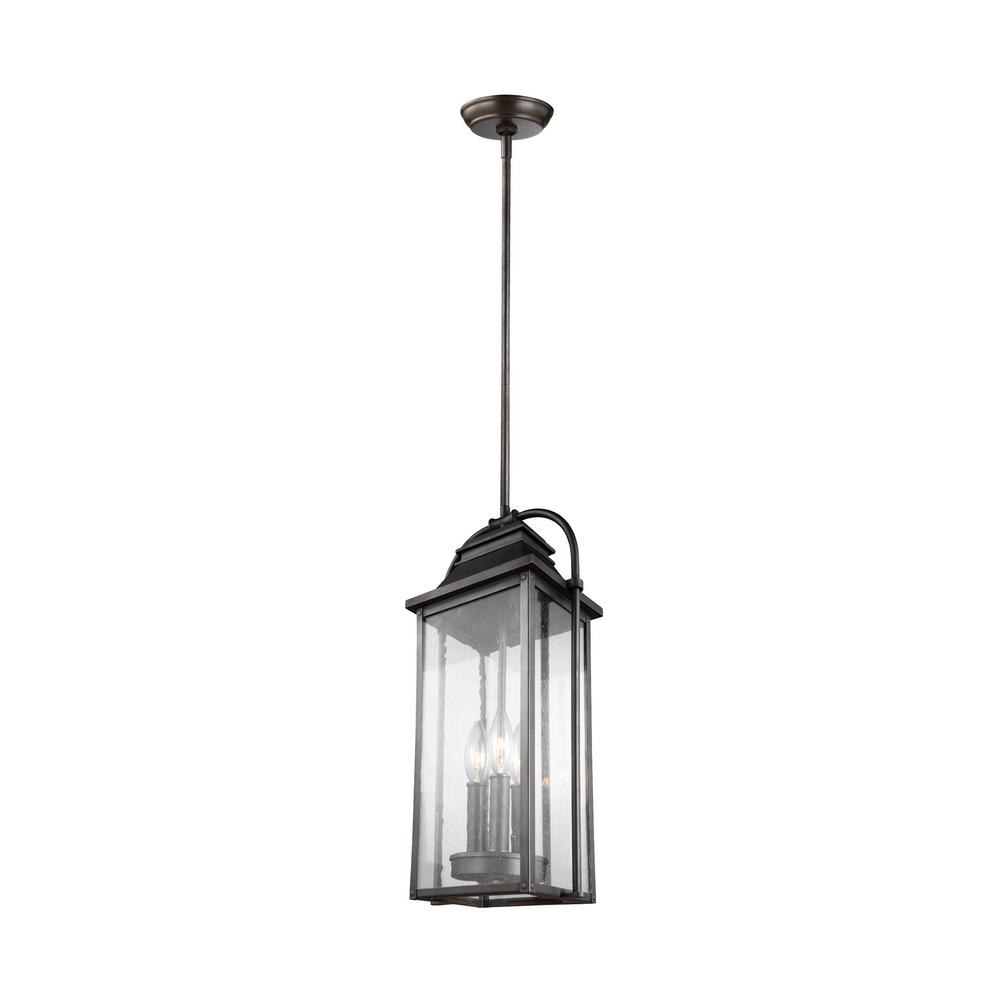 Feiss Wellsworth 3 Light Antique Bronze Outdoor Hanging Pendant Feiss Wellsworth 3 Light Antique Bronze Outdoor Hanging Pendant Lantern