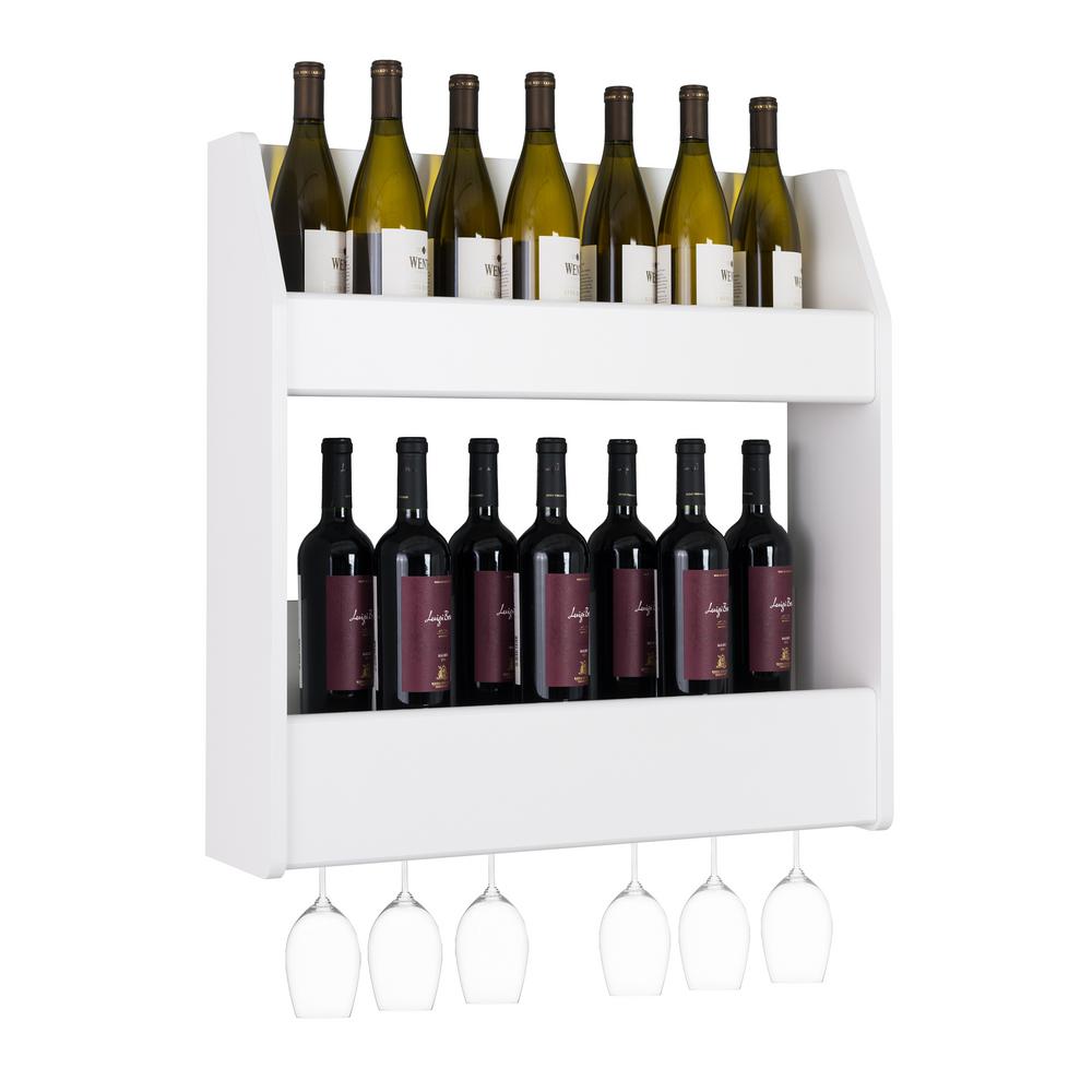 Prepac 24 Bottle White 2 Tier Floating Wine And Liquor Rack Wsow Prepac 24 Bottle White 2 Tier Floating Wine And Liquor Rack