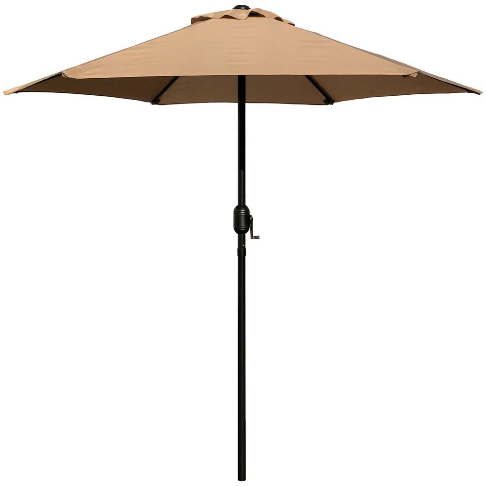 Maypex 7.5 ft. Steel Crank Market Patio Umbrella in Tan300001T The