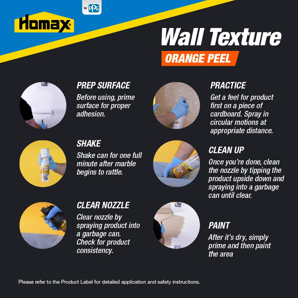 Homax 20 Oz Wall Orange L Low Odor Water Based Texture Spray Paint 4092 06 The Home Depot - Homax Wall Texture Knockdown Sds