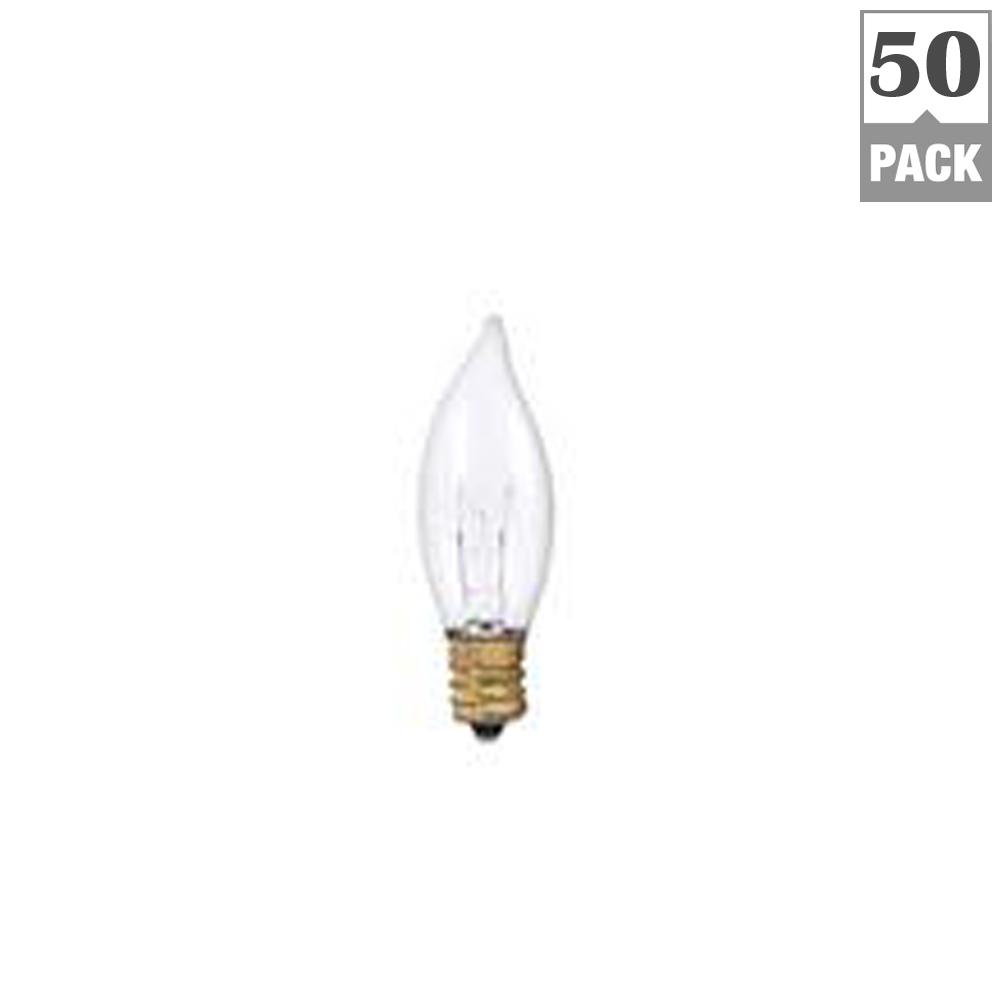 Bulbrite 15 Watt Ca8 Clear Dimmable Warm White Light Incandescent 15 Watt Ca8 Clear Dimmable Warm White Light Incandescent Bulb 50 Pack
