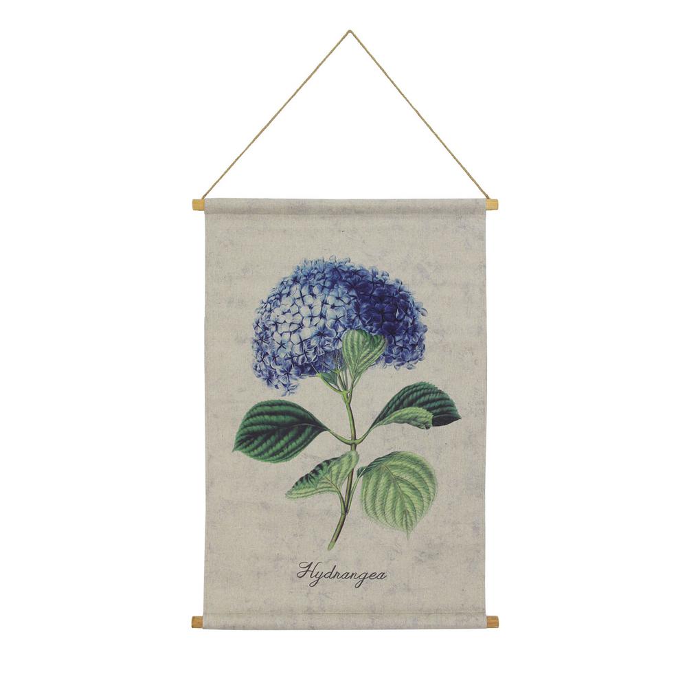 Hydrangea Hanging Linen Blue Wall Tapestry