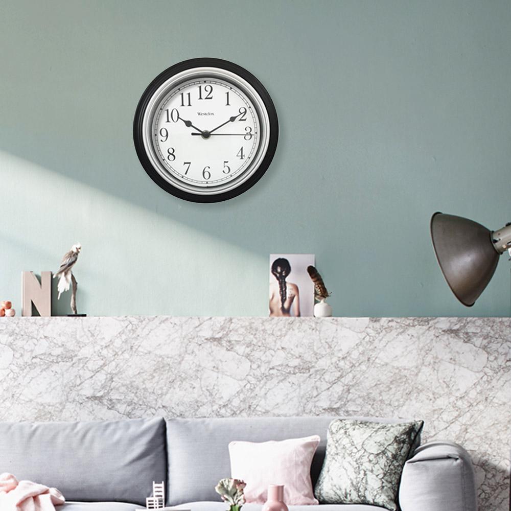 Westclox 9 in. Black Simplicity Clock with Bezel46991A The Home Depot