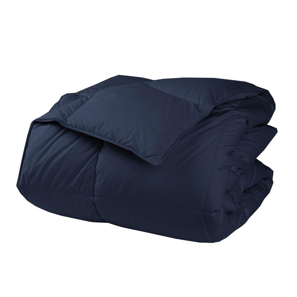 The Company Store Lacrosse Extra Warmth Navy Blue King Down Comforter C3f5 K Navy Blue The Home Depot