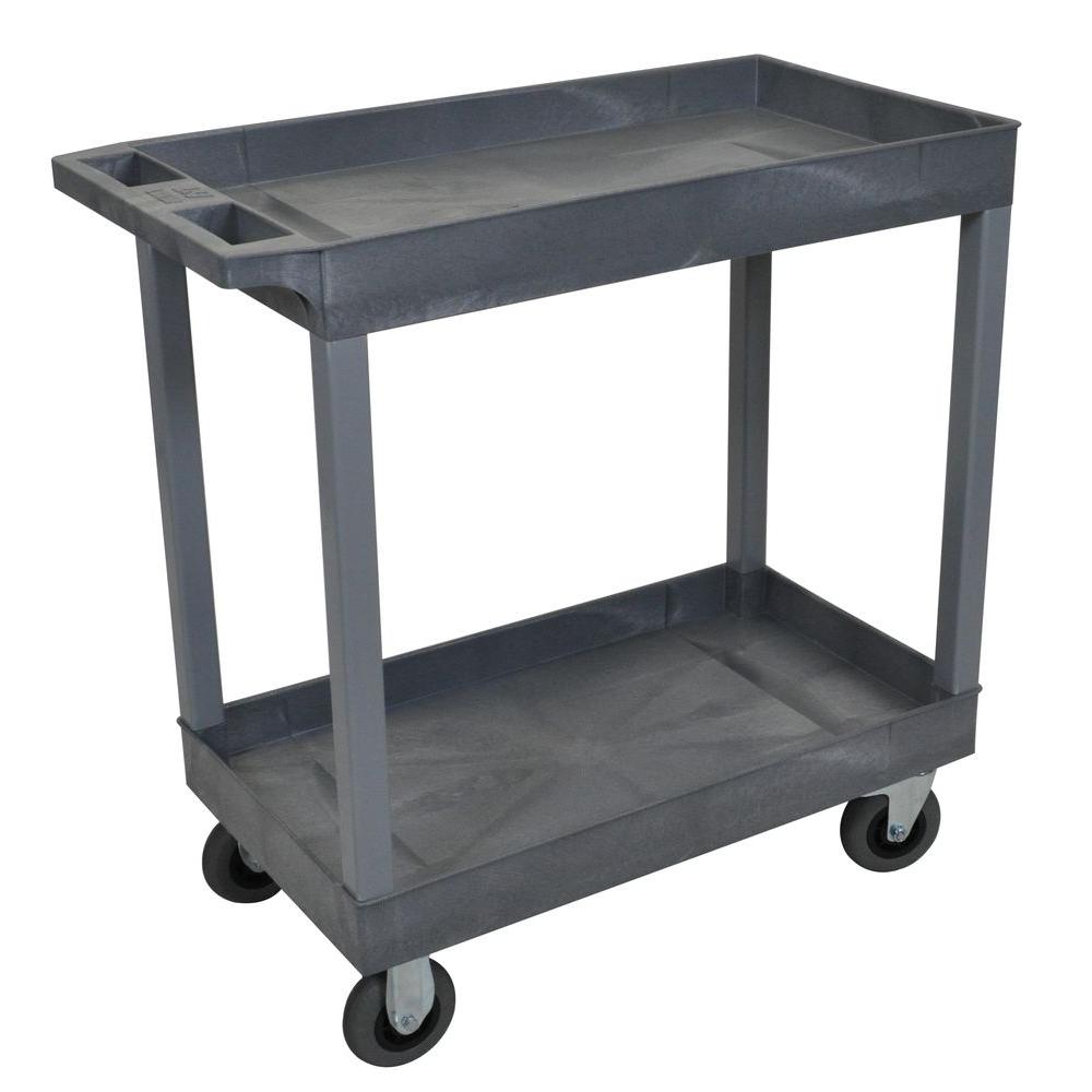 2 Tub Shelf Plastic Utility Cart With 2 Tub Shelf Plastic Utility Cart With
