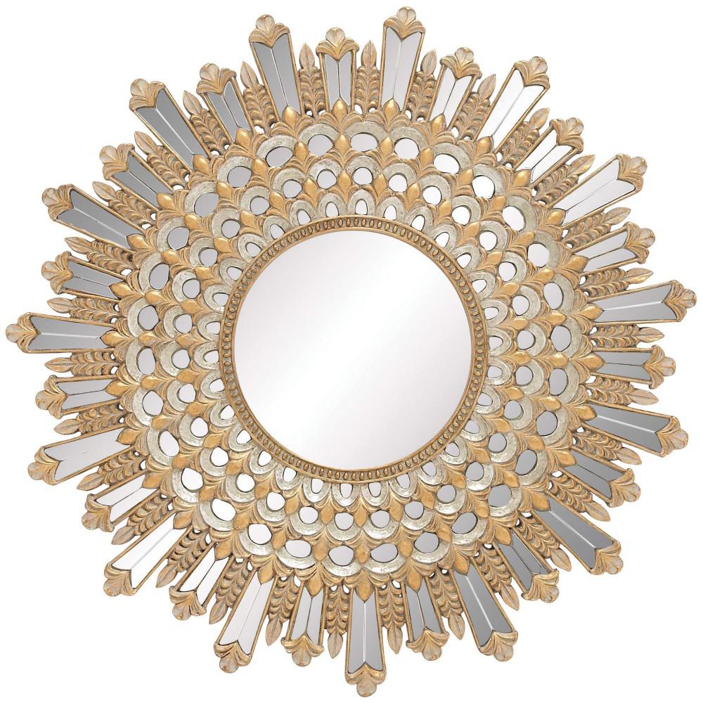Litton Lane Salinas Sunburst Age Gold Mirror 92515 The Home Depot Litton Lane Salinas Sunburst Age Gold Mirror