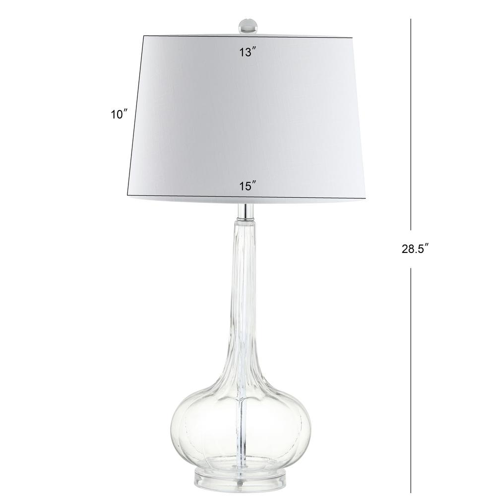JONATHAN Y JYL1079C-SET2 Table Lamp 15 x 15 x 28.5 Clear with White Shade