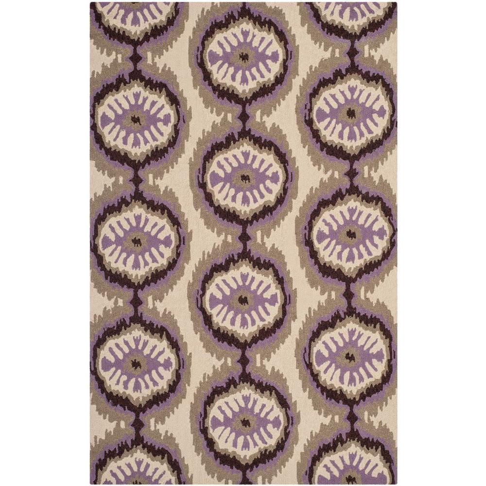 Safavieh Four Seasons Beige/Purple 5 ft. x 8 ft. Indoor/Outdoor Area