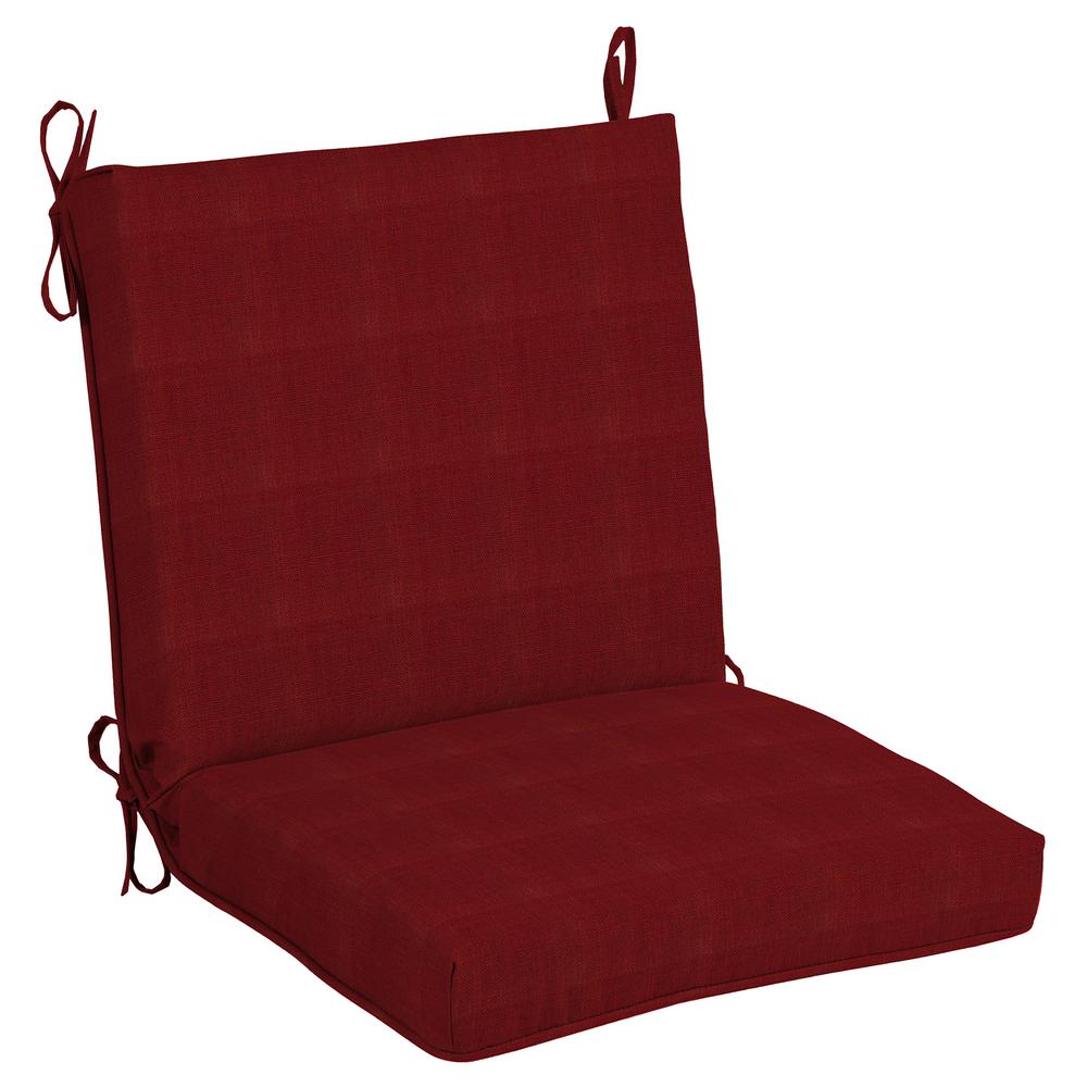 Hampton Bay 20 X 17 Outdoor Dining Chair Cushion In Olefin Chili Ff73533b 9d6 The Home Depot