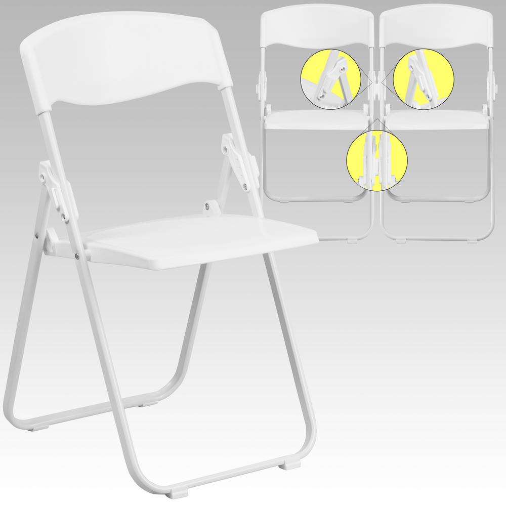 Flash Furniture Hercules Series 880 Lb Capacity Heavy Duty White Flash Furniture Hercules Series 880 Lb Capacity Heavy Duty White Plastic Folding Chair With Built