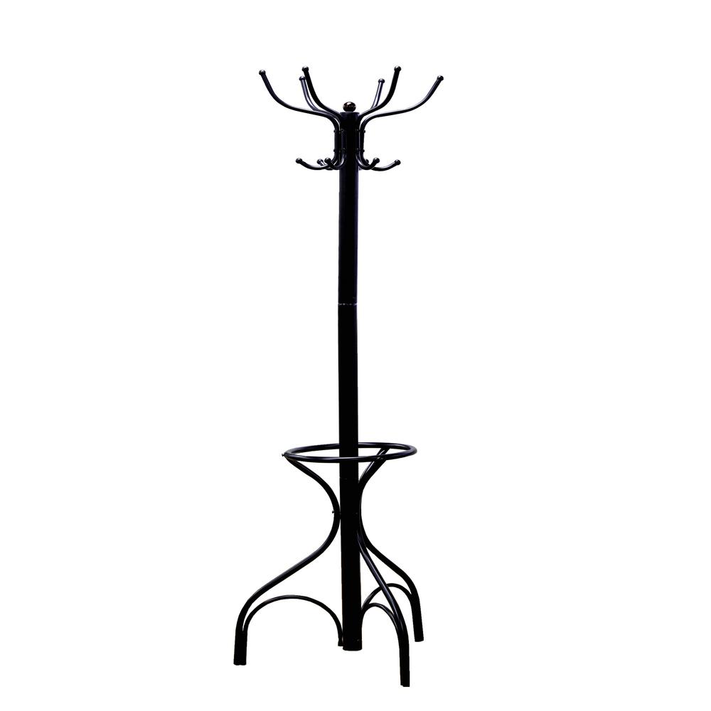 Homecraft Furniture Reichman Black Metal Coat Rack with Umbrella 