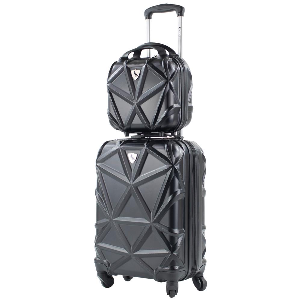 2 piece carry on spinner luggage set