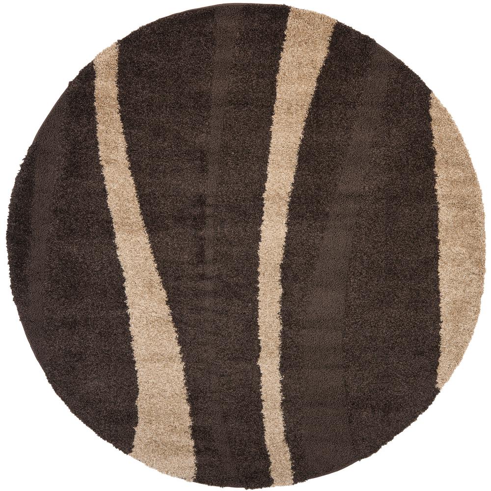 7 Round Brown Shag Area Rugs Rugs The Home Depot