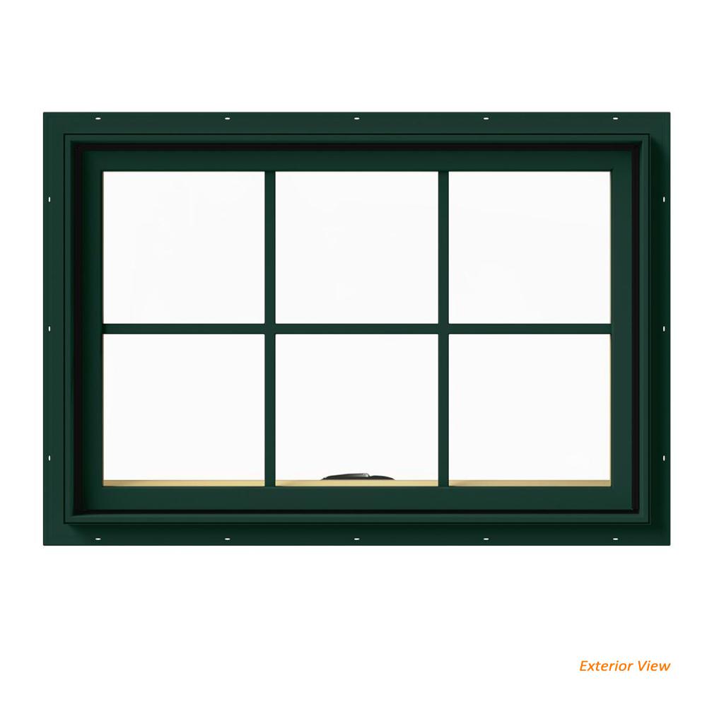 JELD WEN 36 In X 24 In W 2500 Series Green Painted Clad Wood