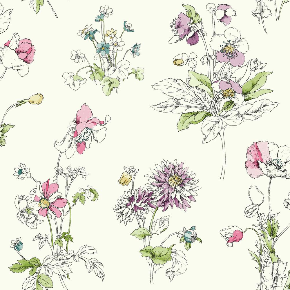 York Wallcoverings Waverly Meadow in Bloom Wallpaper GP5947 - The Home ...