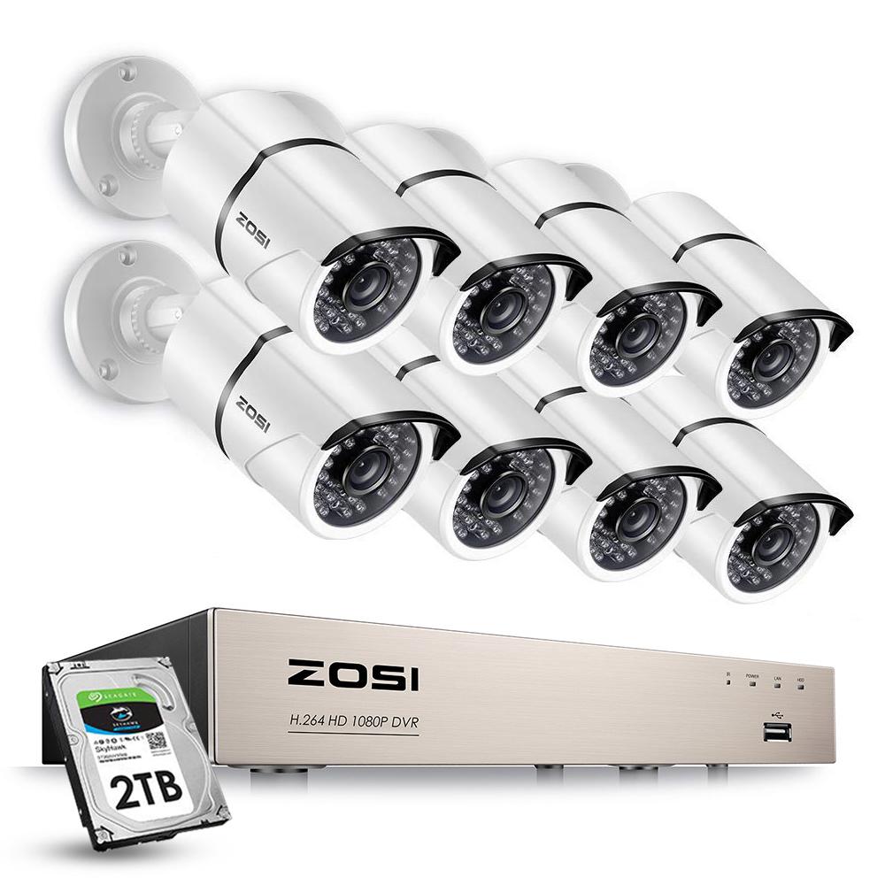 ZOSI 16CH 1080P HDMI DVR 720P Outdoor Home Surveillance Security Camera System