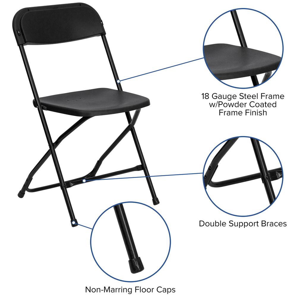 Carnegy Avenue 11 Piece Black Folding Chair And Table Set Cga Rb