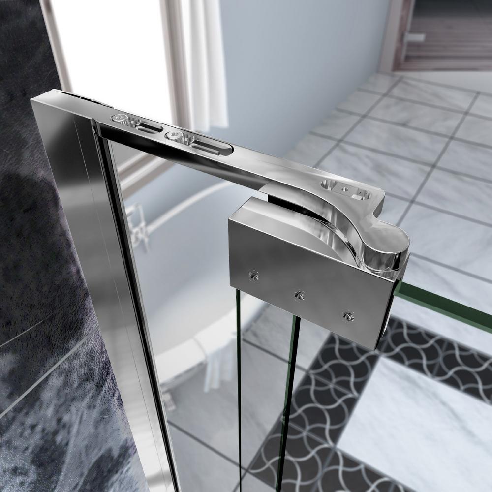 Dreamline Allure 50 In To 51 In X 73 In Frameless Pivot Shower Door With Clear Glass Door In Chrome Shdr 4250728 01 The Home Depot