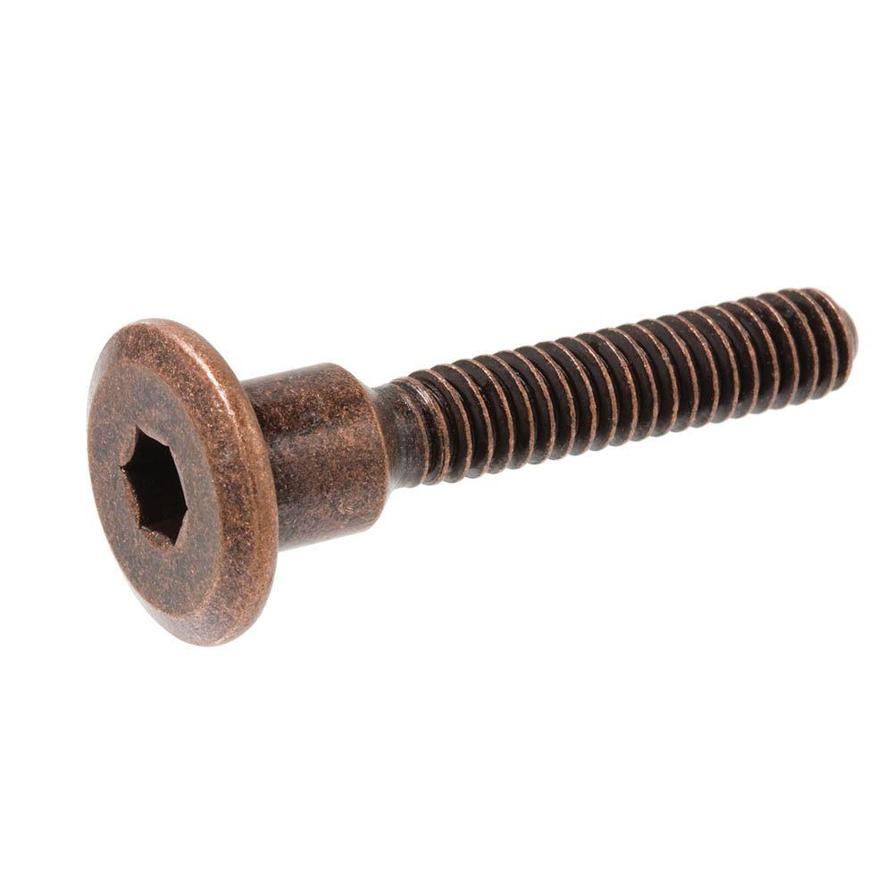 Everbilt 1/420 in. x 50 mm Coarse AntiqueBrass Steel Flat HexDrive