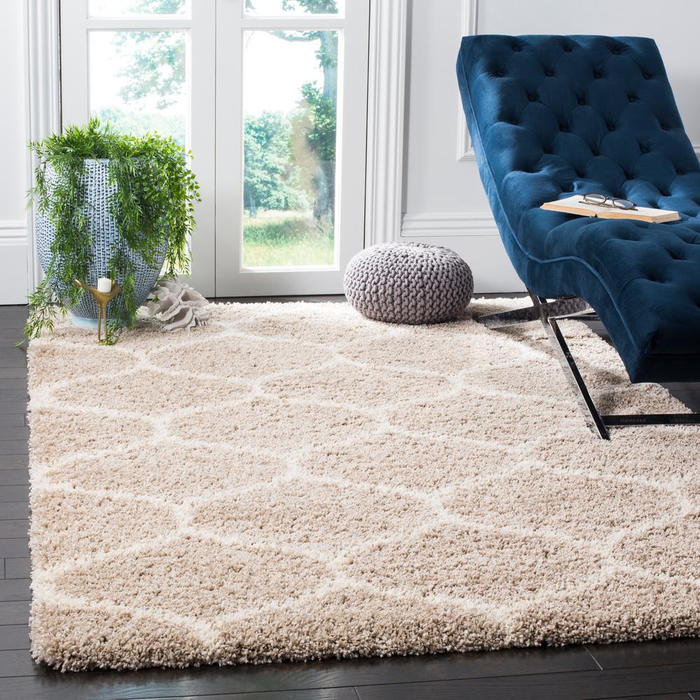 Safavieh Hudson Shag Beige Ivory 8 Ft X 10 Ft Area Rug Sgh280s 8 The Home Depot