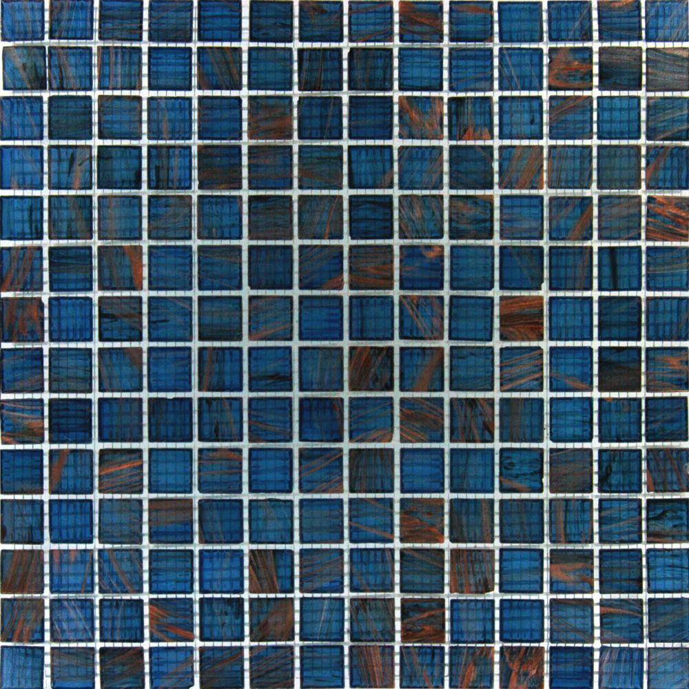 Msi Blue Mosaic Tile The Home Depot Blue Iridescent Gl 12 In X 4 Mm Mesh