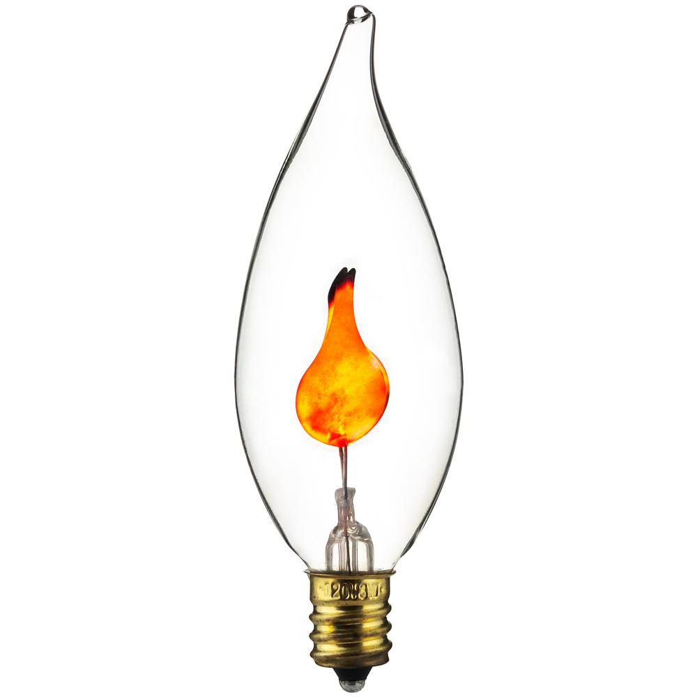 Sunlite 3 Watt Ca10 Decorative Chandelier Flicker Incandescent E12