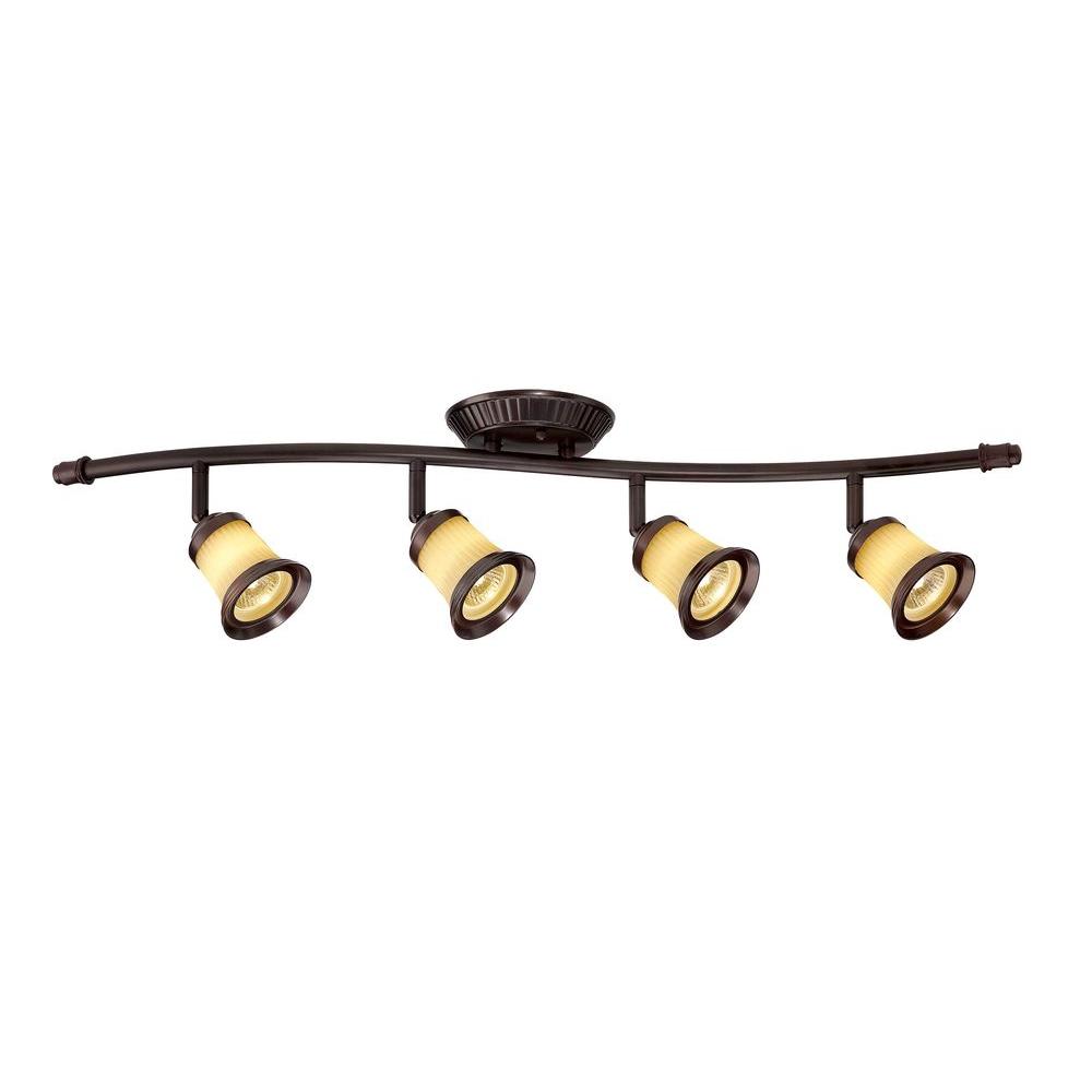 Hampton Bay 4 Light Antique Bronze Track Lighting With Wave Bar Hampton Bay 4 Light Antique Bronze