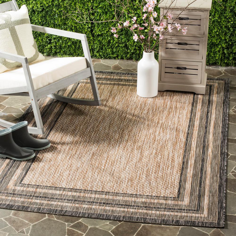 Safavieh Courtyard Natural Black 9 Ft X 12 Indoor Outdoor