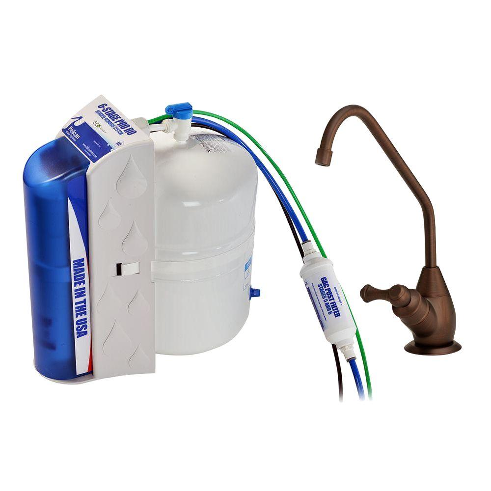 Pelican Water Pro 6-Stage Under Countertop Reverse Osmosis Drinking Water Filtration System with Oil Rubbed Bronze Faucet Dispenser was $427.38 now $256.42 (40.0% off)