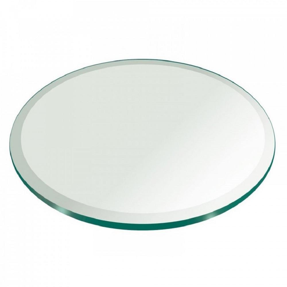 Fab Glass And Mirror 36 In. Round 1/4 In. Thick Beveled Tempered Glass ...