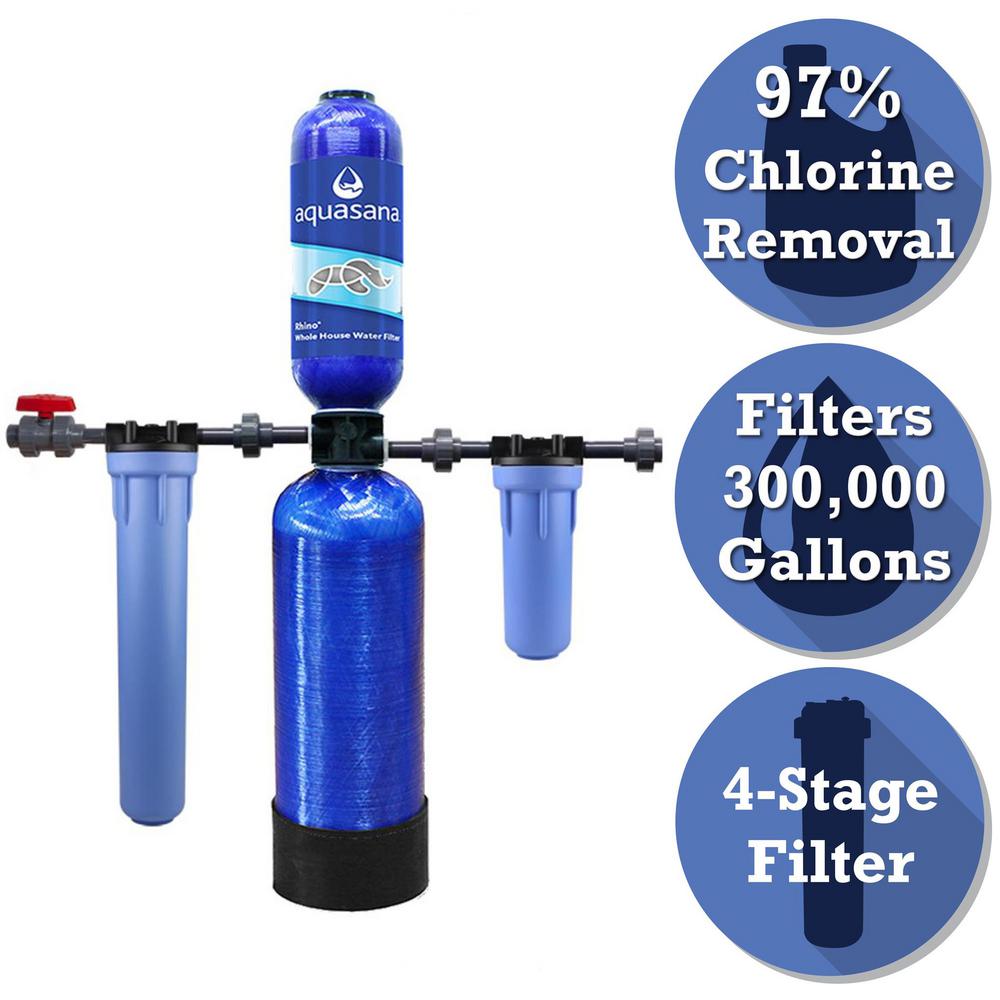 Aquasana Rhino Series 4 Stage 300 000 Gal Whole House Water Aquasana Rhino Series 4 Stage 300 000 Gal Whole House Water Filtration System With 20