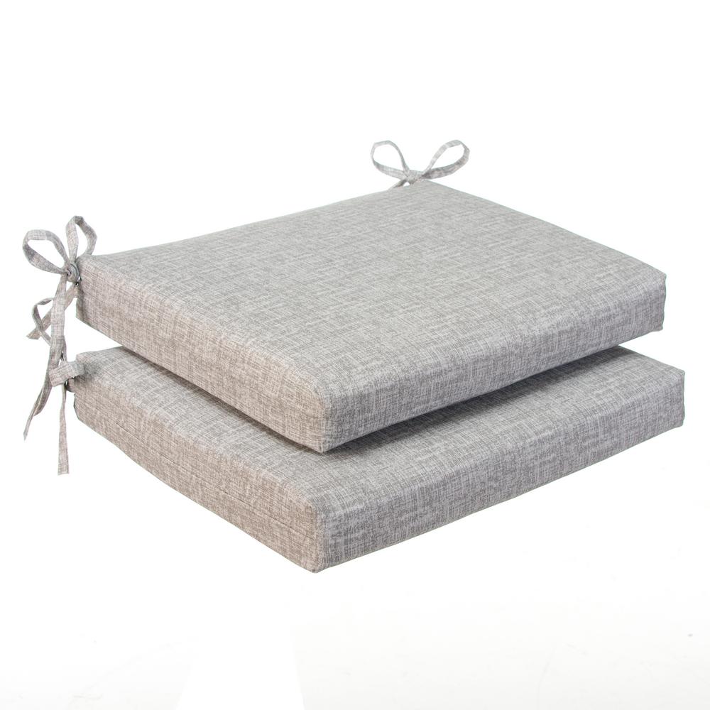 Grouchy Goose Portico Grey Square Outdoor Seat Cushion 2 Pack 70643 The Home Depot