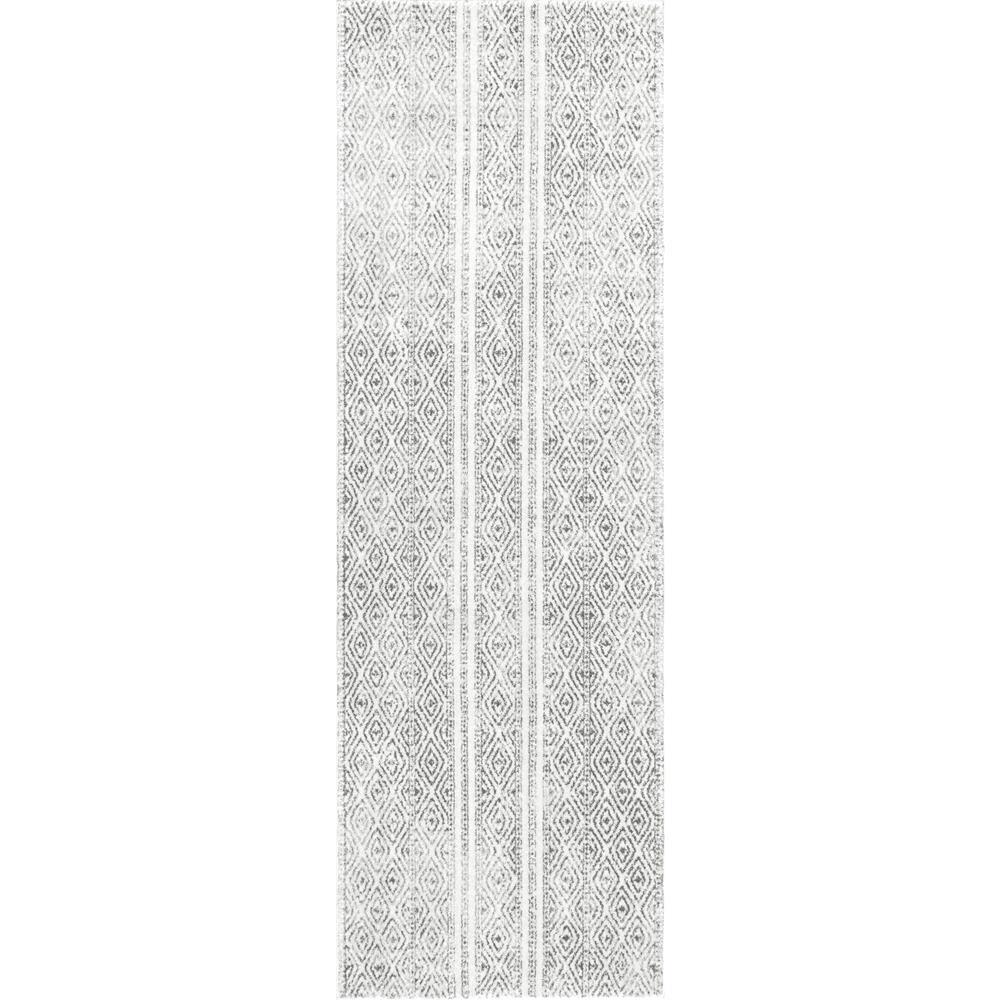 Nuloom Sarina Diamonds Grey 3 Ft X 8 Runner Rug Rzbd40a 2808 Nuloom Sarina Diamonds Grey 3 Ft X 8 Runner Rug