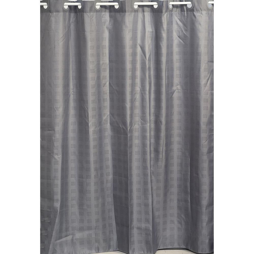 Hookless Shower Curtain Polyester Cubic Color Matching Hooks 71