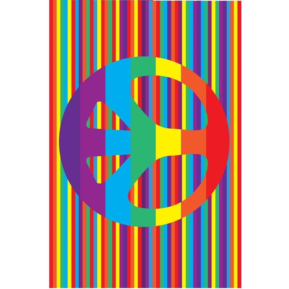 LA Rug Fun Time Groovy Peace Multi Colored 39 in. x 58 in. Area RugFT