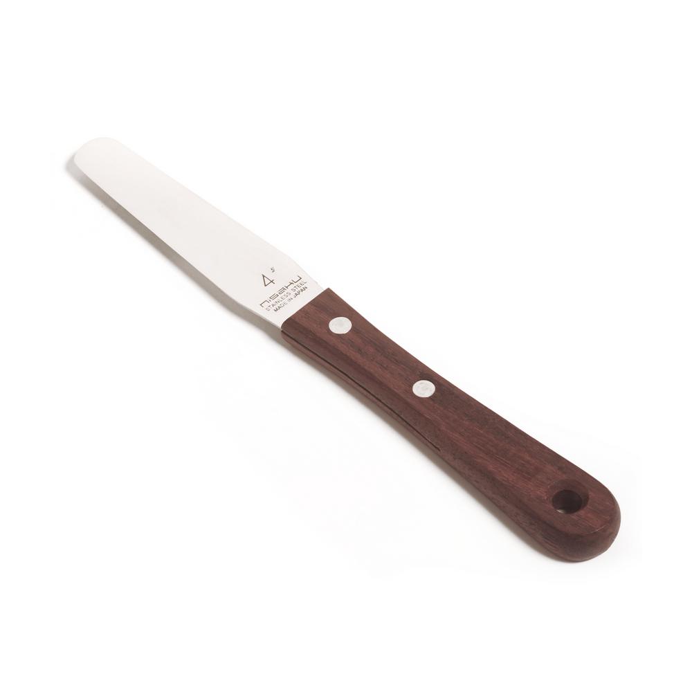 Nisaku 4 inch Stainless Steel Wooden Handle Spatula by Nisaku