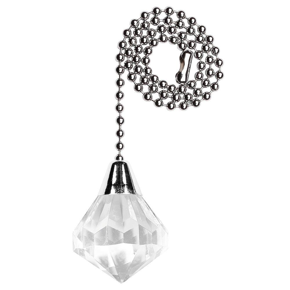 Commercial Electric 12 In Chrome Acrylic Diamond Pull Chain