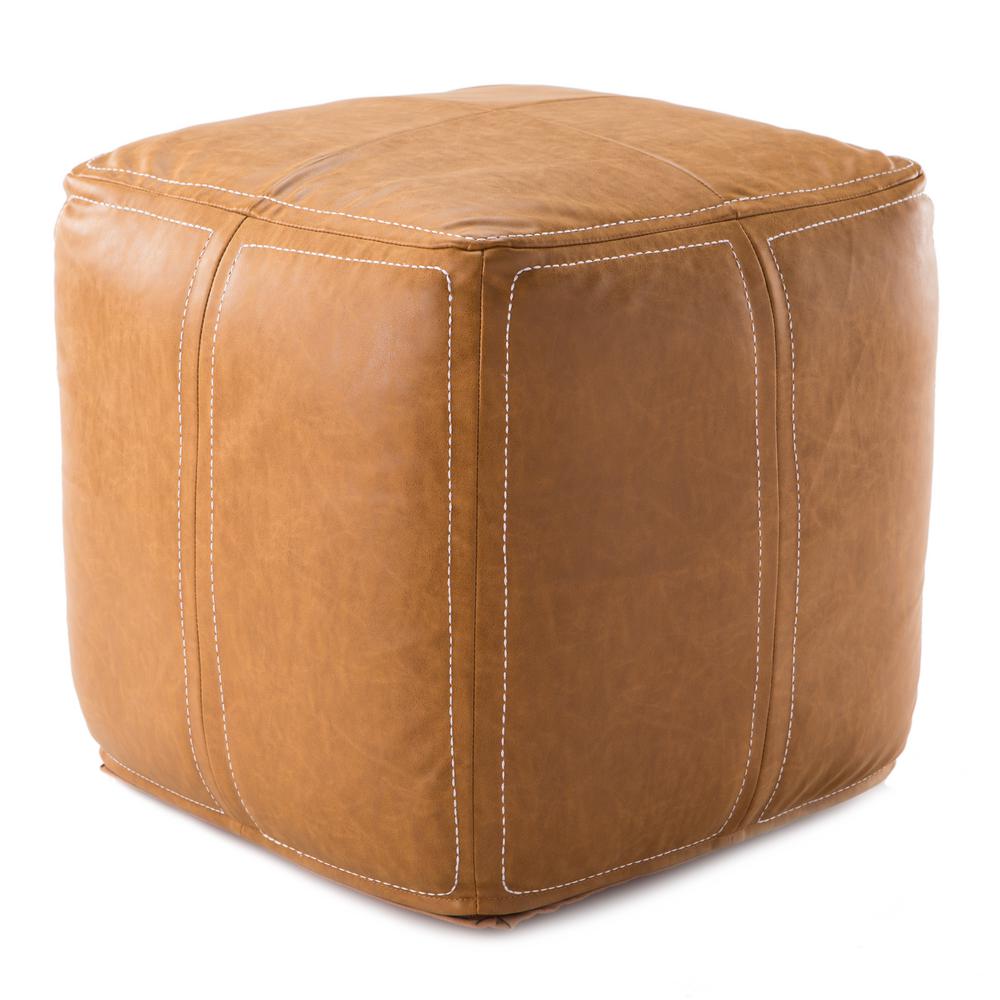 Brown Poufs Living Room Furniture The Home Depot - Large Leather Pouf Ottoman Brown Poufs Living Room Furniture The Home Depot - Large Leather Pouf Ottoman