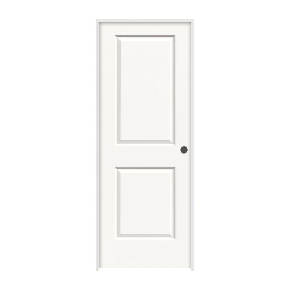 32 In X 80 In Cambridge White Painted Left Hand Smooth Molded Composite Mdf Single Prehung Interior Door