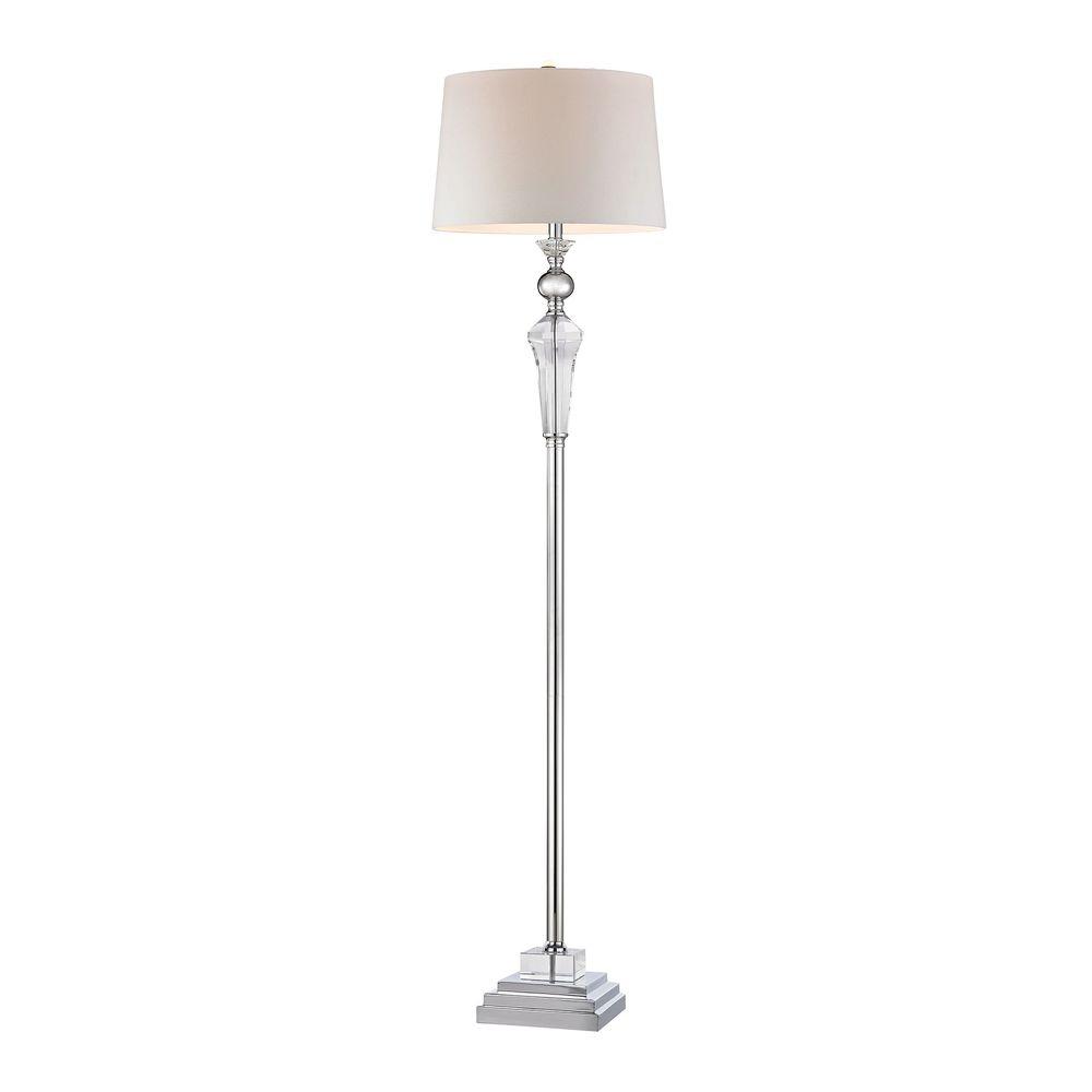 Titan Lighting 68 In Clear Crystal And Chrome Orb Column Floor Lamp