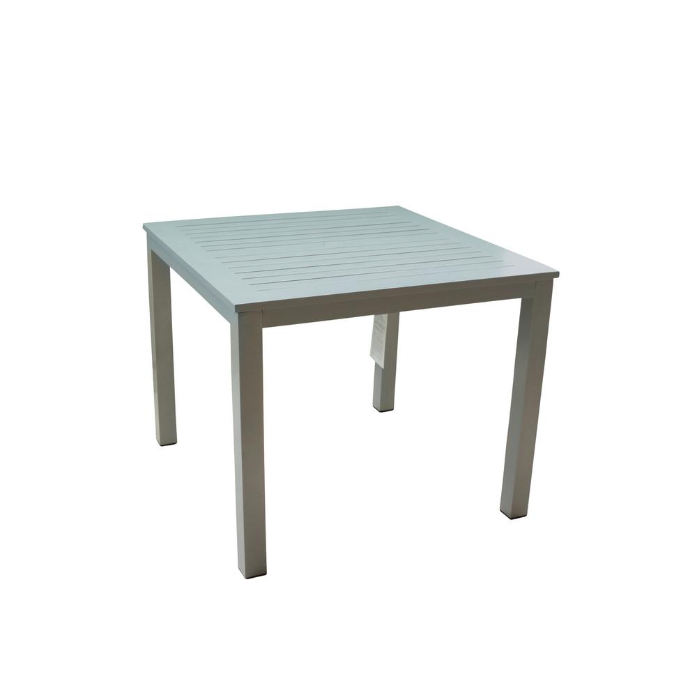 Courtyard Casual Skyline Grey Aluminum Outdoor Square Dining Table Courtyard Casual Skyline Grey Aluminum