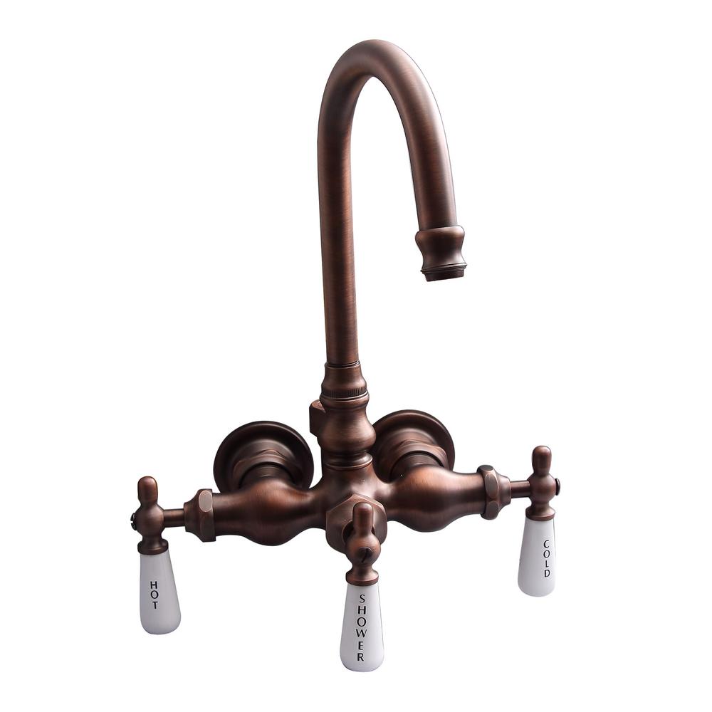 Barclay Products Porcelain Lever 3 Handle Claw Foot Tub Faucet