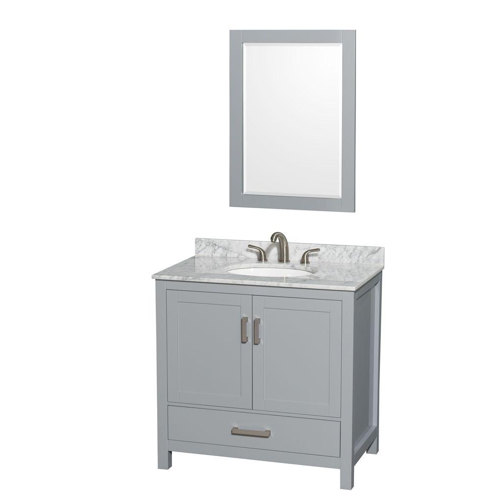 Wyndham Collection Sheffield 36 In W X 22 D Vanity Gray With Wyndham Collection Sheffield 36 In W X 22 D Vanity Gray With