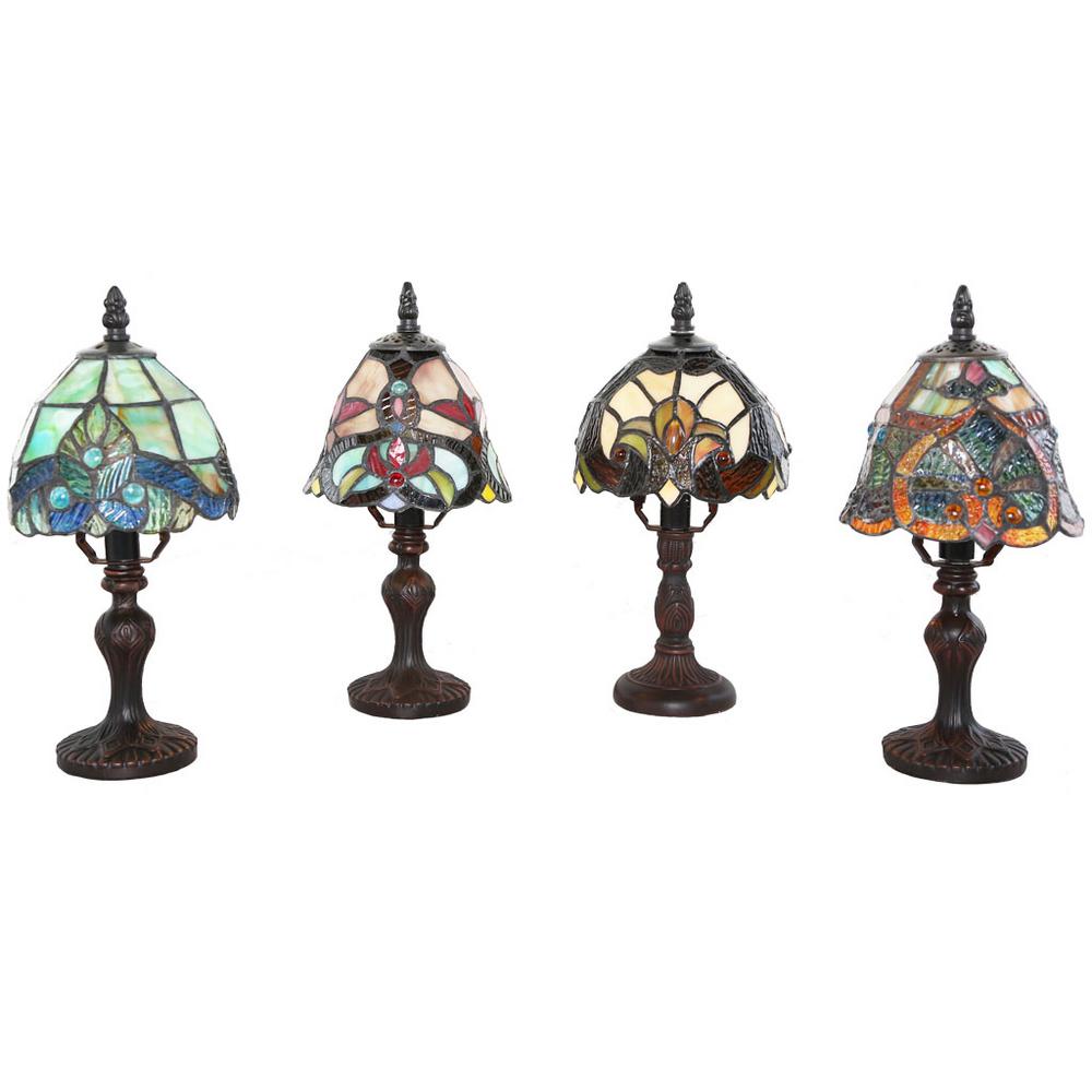 River Of Goods 12 In Multi Colored Stained Glass Accent Lamps Set Multi Colored Stained Glass Accent Lamps Set Of 4