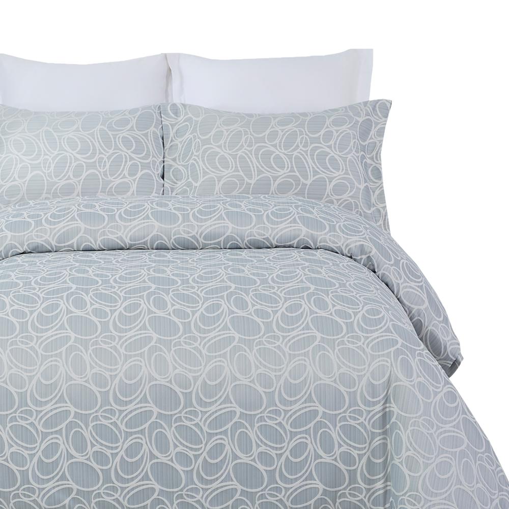 Natural Comfort Luxurious 3 Piece Blue Circle Queen Duvet Cover