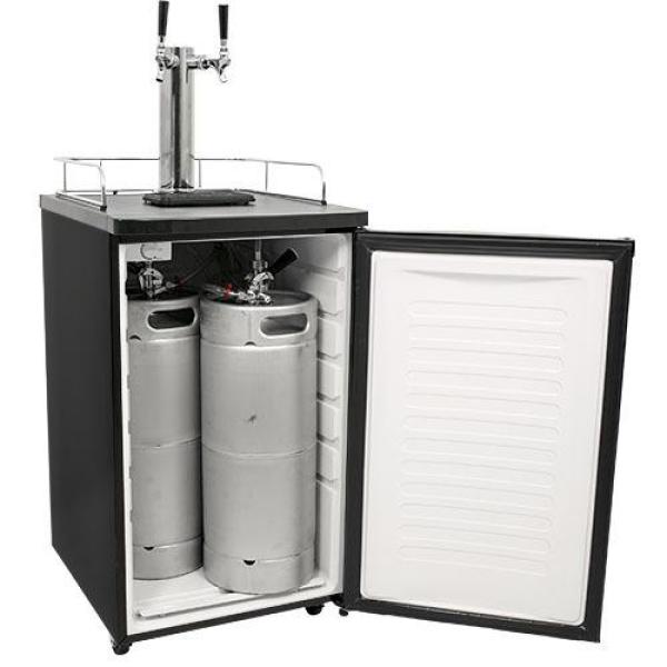 EdgeStar Twin Tap 20 in. Full Size Beer Keg Dispenser with Low