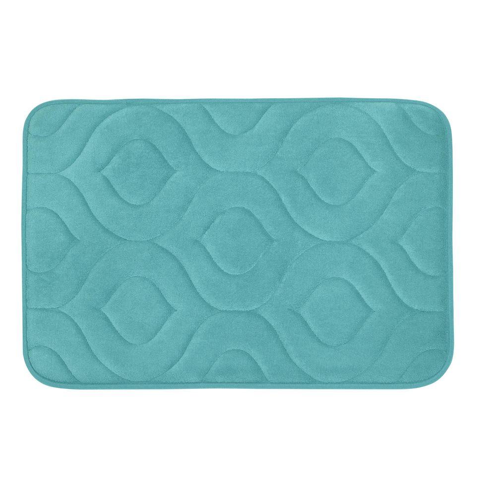 Naoli Turquoise 20 in. x 34 in. Memory Foam Bath MatYMB004230 The Home Depot