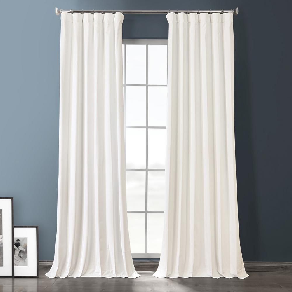 white velvet curtains