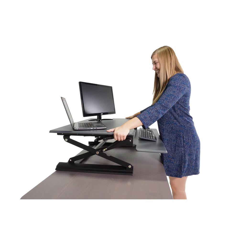 Victor Technology 31 In H Gray And Black Adjustable Standing Desk