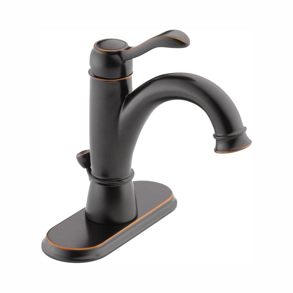 Delta Porter 4 in. Centerset Single-Handle Bathroom Faucet in Oil ...